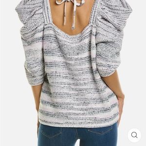 Ted Baker London Aspel Puff Sleeves Knit Top Tie Back Women’s Size 2